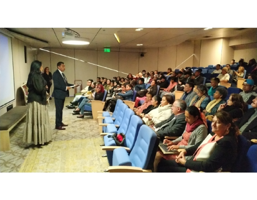 Intervención del coordinador del colegio Aulas Colombianas San luis IED, Javier Quecán García