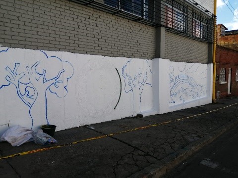 Comienzo del mural