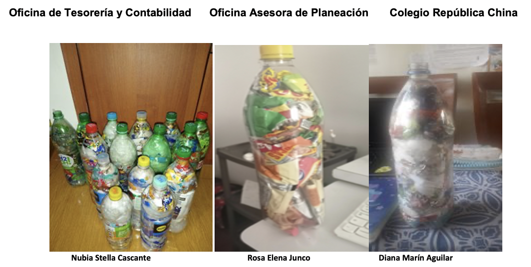 Botellas con papeles