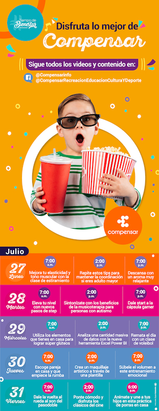 Compensar - actividades bienestar del 27 de julio al 31 de julio