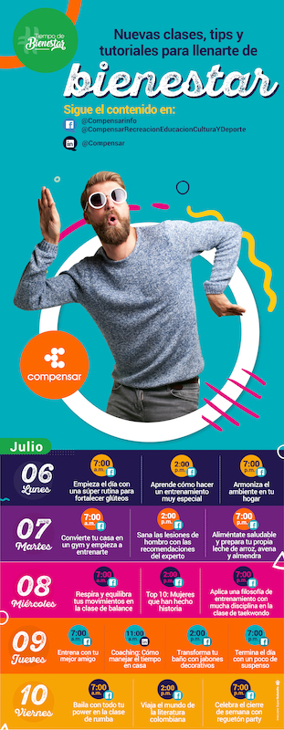 Compensar - actividades bienestar del 6 al 10 de julio