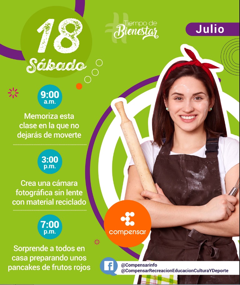 Compensar - actividades bienestar sábado 18 de julio