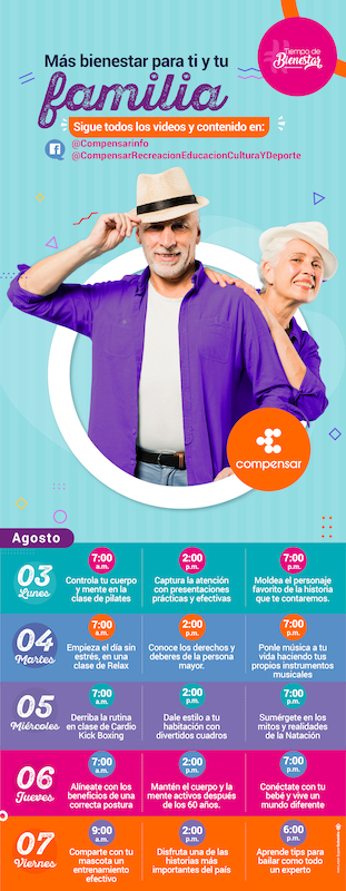 Compensar - programación semana del 3 al 7 de agosto