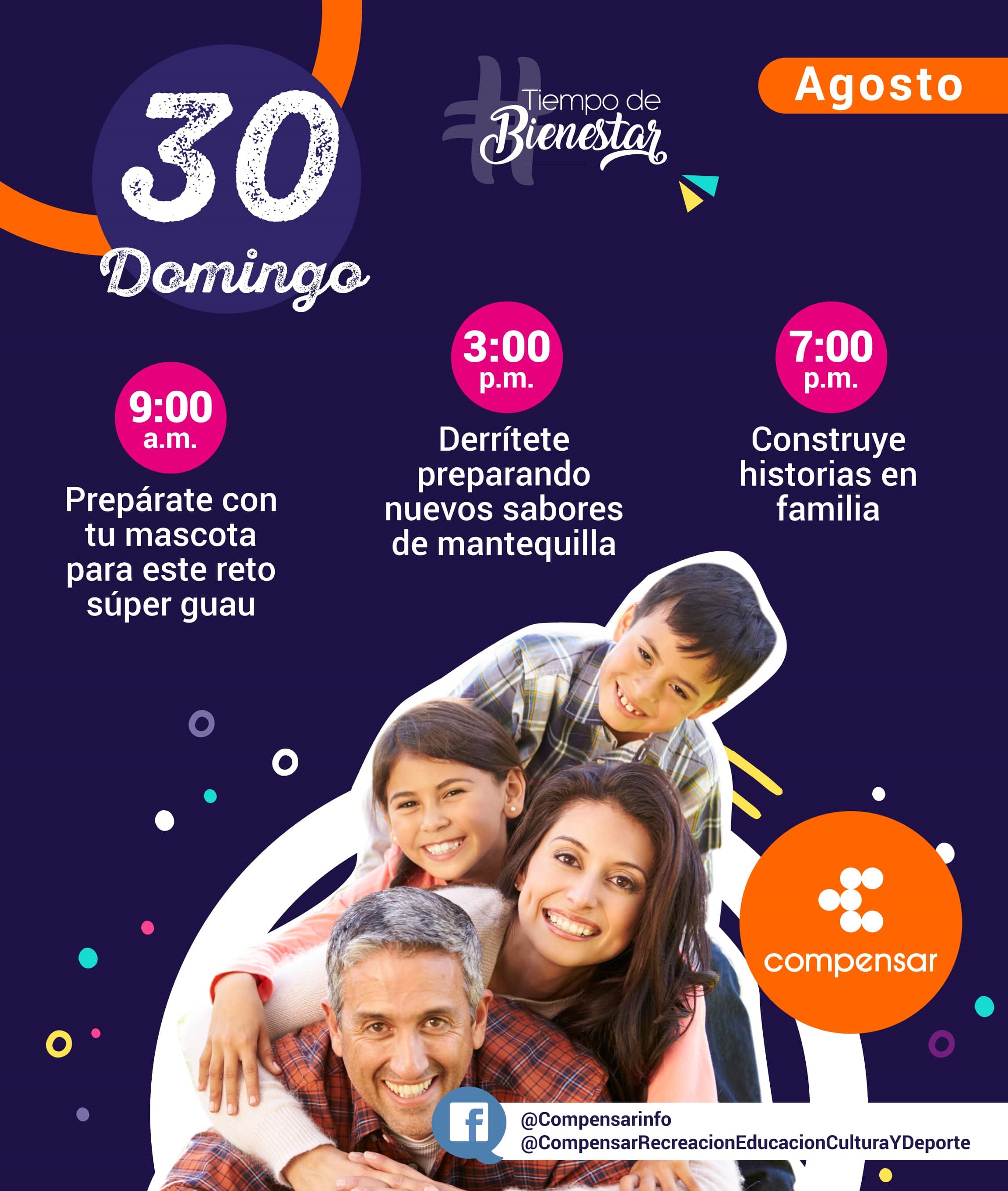 Compensar domingo 30 de agosto
