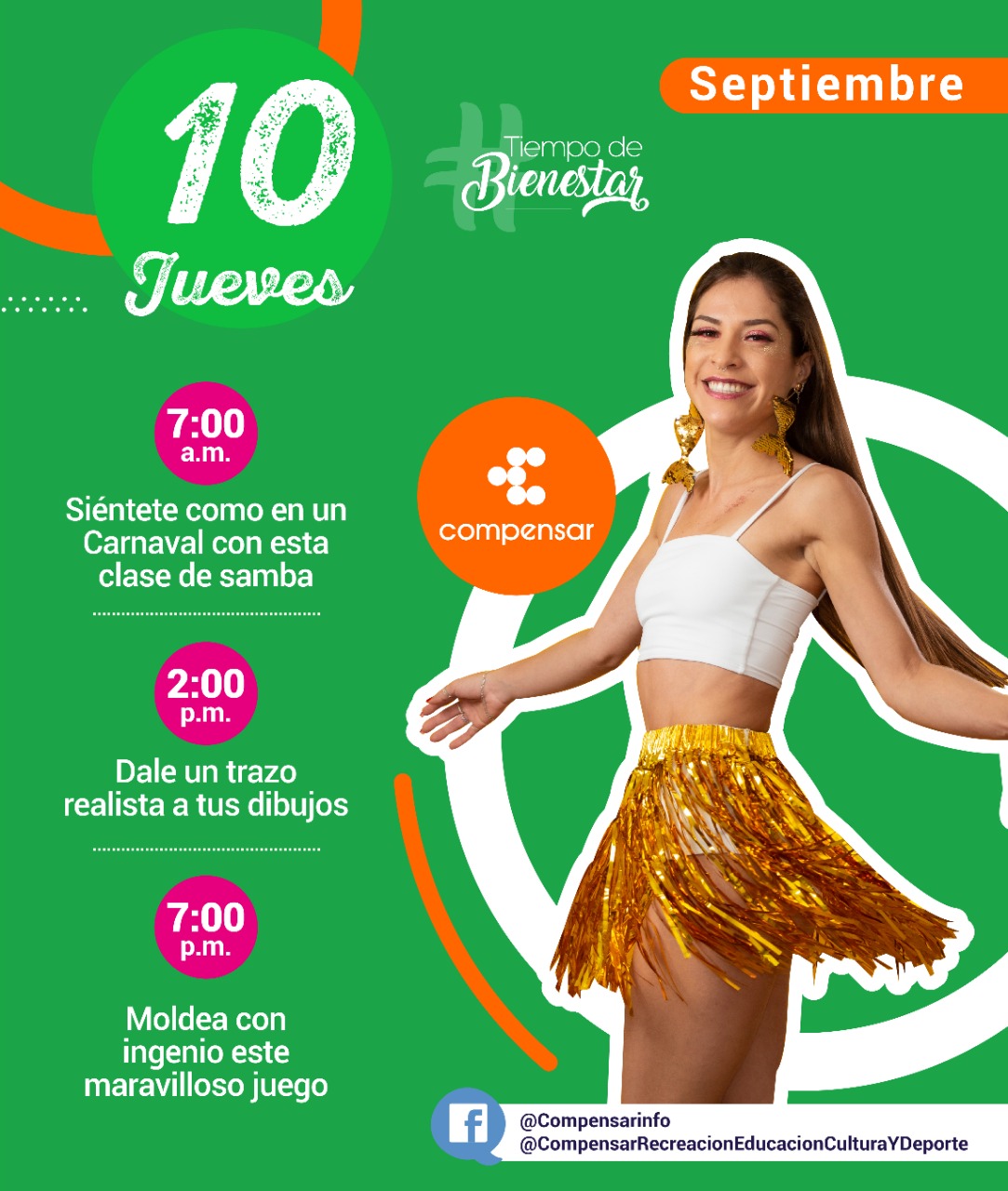 Compensar jueves 10 de sept