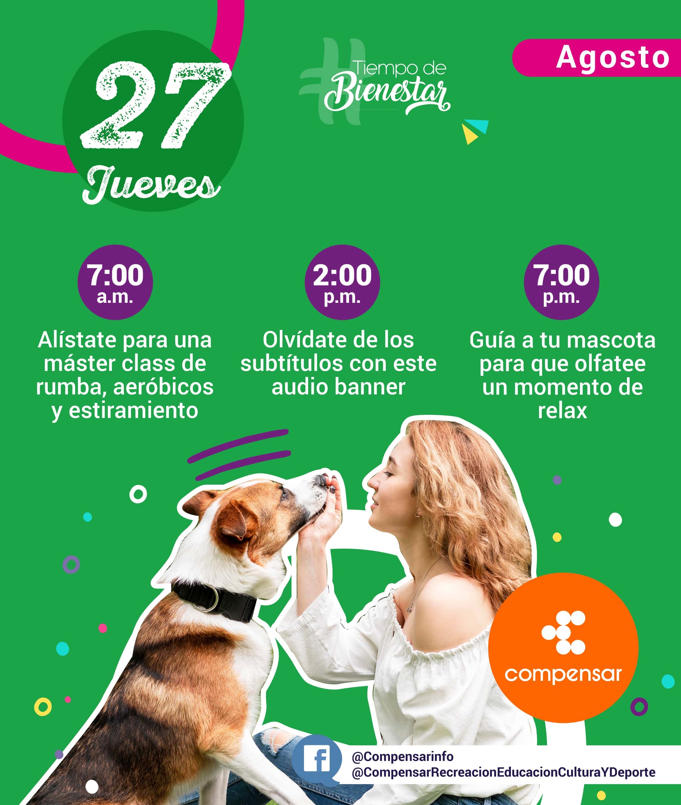 Compensar jueves 27 de agosto