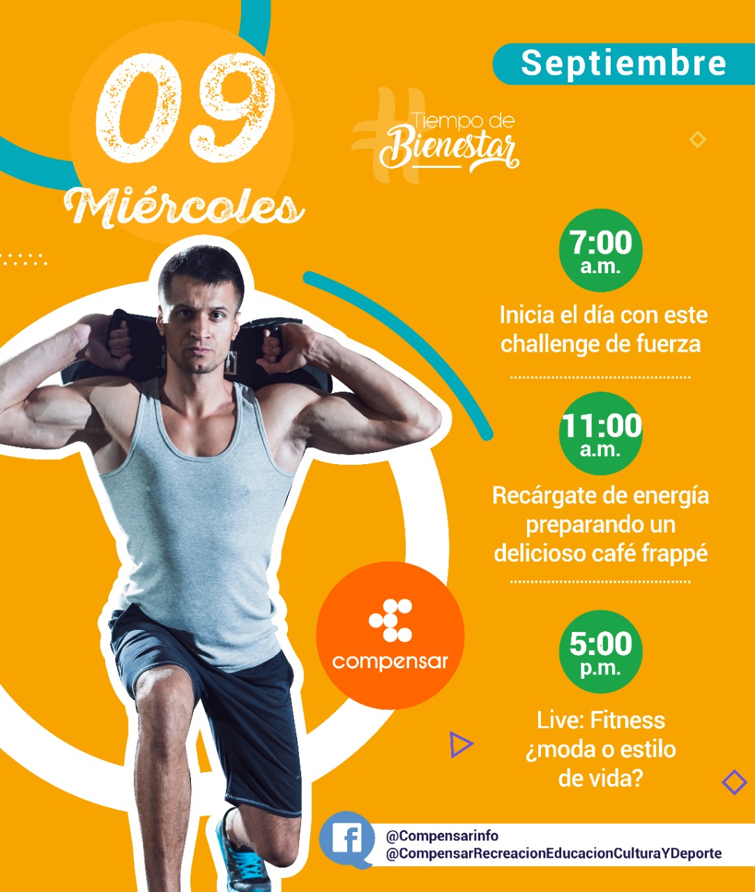 Compensar miércoles 9 de sept
