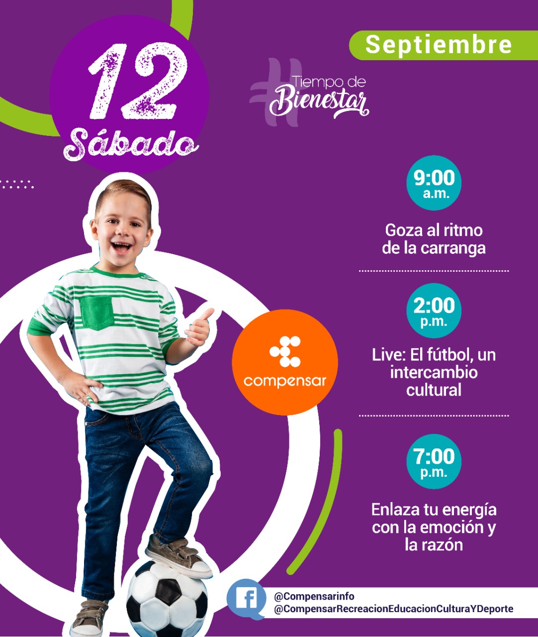 Compensar sábado 12 de sept