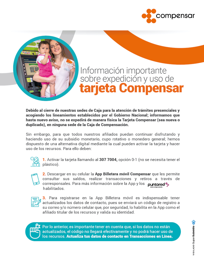 Comunicado Tarjeta Compensar