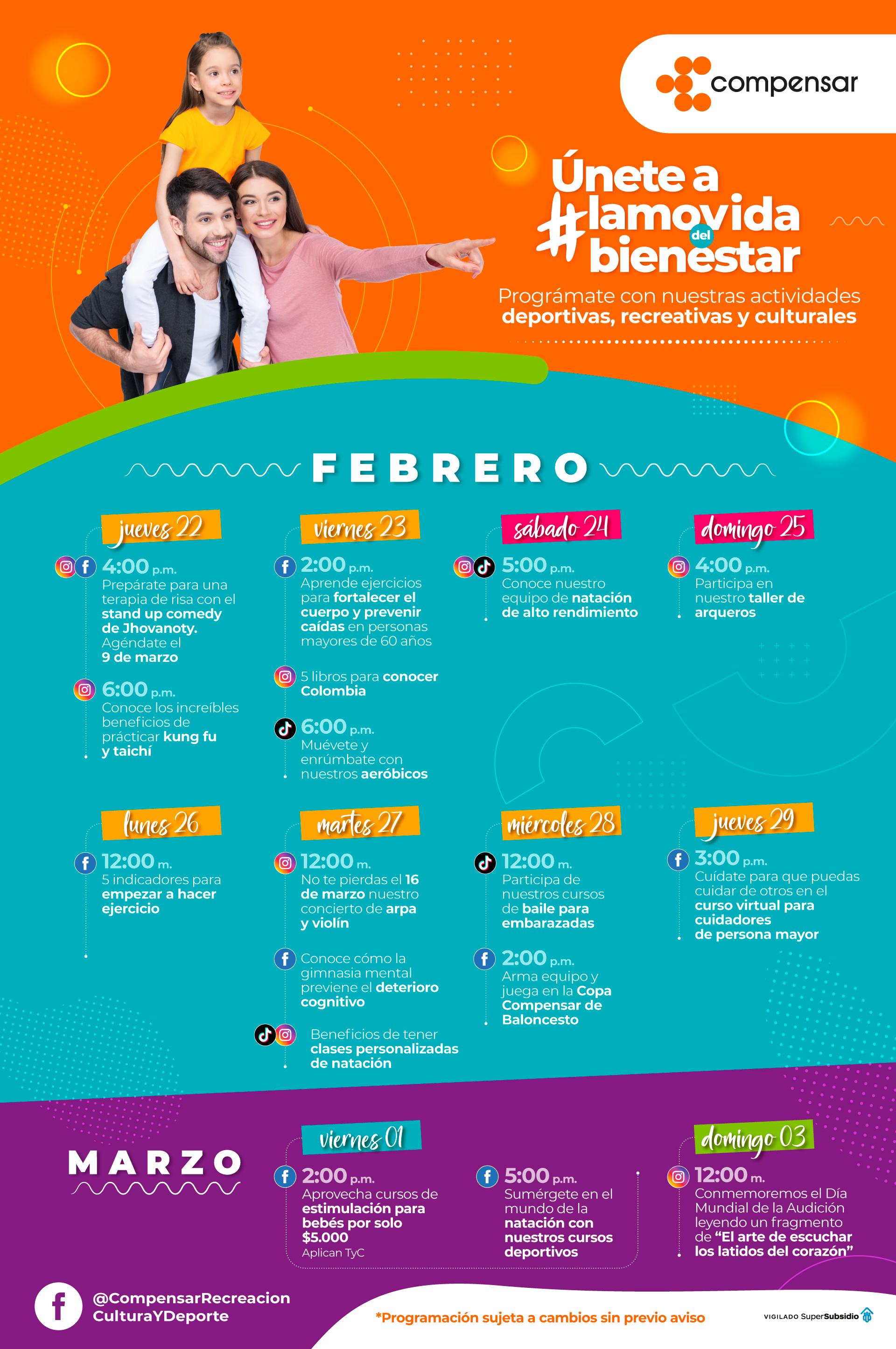 imagen agenda en compensar febrero y marzo 