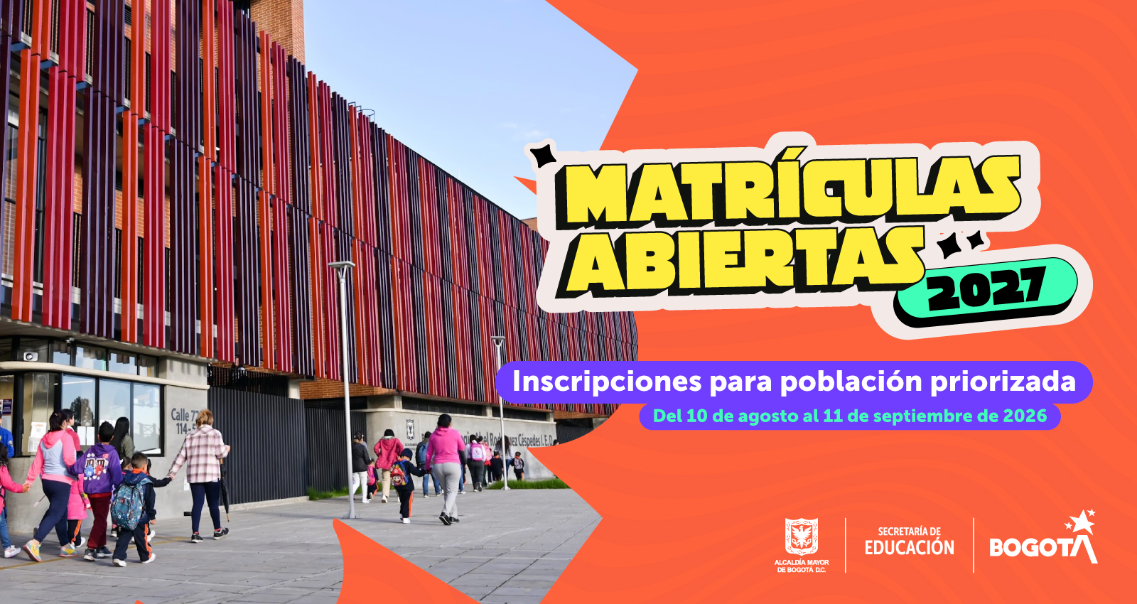 Matrículas abiertas para población priorizada