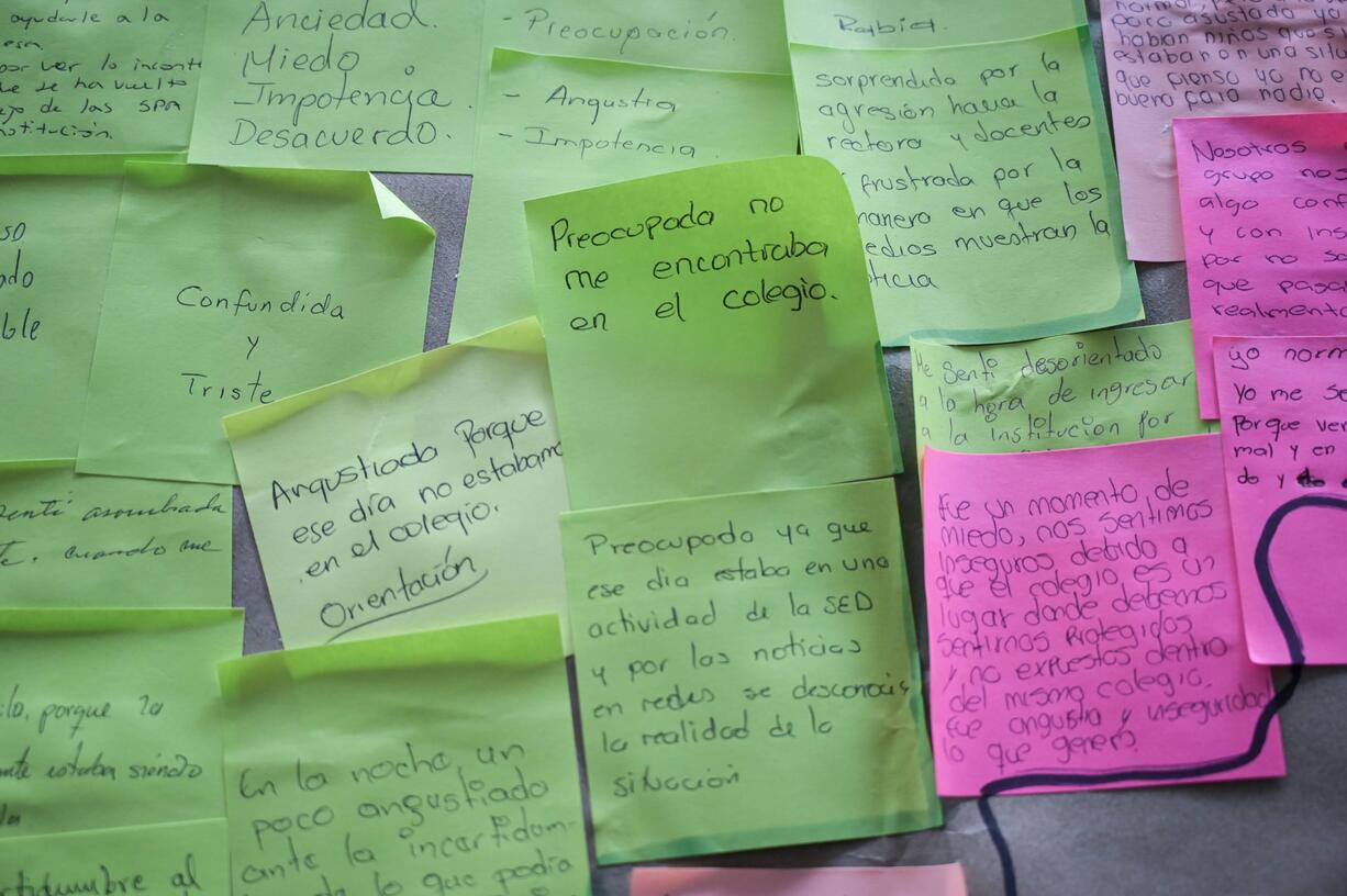 Reflexiones en adhesivos post-it