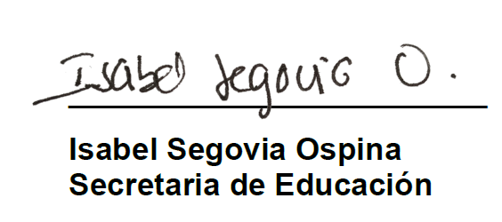 firma secrearia de educación de Bogotá
