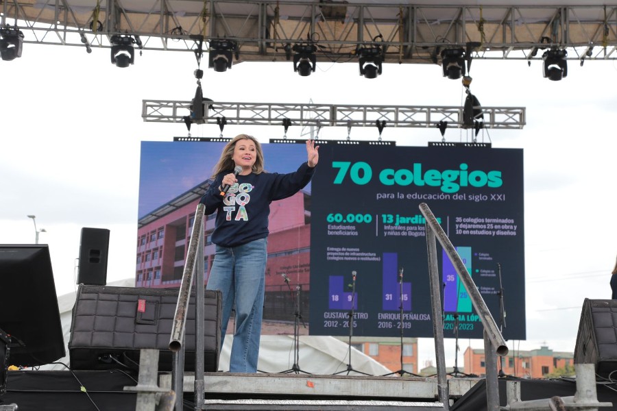 Edna Bonilla Sebá en rendición de cuentas en el parque el tunal 